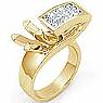 Princess Semi Mount Diamond Engagement Ring 14k Gold Yellow (0.55Ct. tw.)
