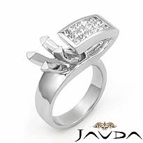 1/2 CT Princess Semi Mount Diamond Engagement Women Anniversary Ring 14k W Gold