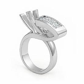 1/2 CT Princess Semi Mount Diamond Engagement Women Anniversary Ring 14k W Gold