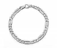 14k White Gold Men Fancy Link Bracelet (6mm,8.25