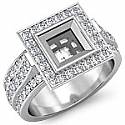 1.65 Ct Round Diamond Engagement Ring Setting 14k W Gold