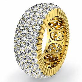 4 Ct Round Pave Diamond Eternity Anniversary Ring Band 14k Gold (4Ct. tw.)