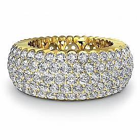 4 Ct Round Pave Diamond Eternity Anniversary Ring Band 14k Gold (4Ct. tw.)