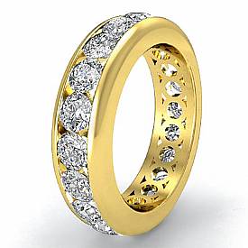 Round Diamond Channel Eternity Wedding band 14k Gold (2.2Ct. tw.)