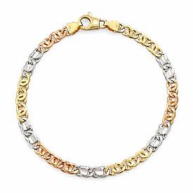 14k Tri Color Gold Men