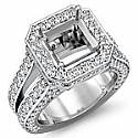 2.52Ct Diamond Engagement Ring Asscher Setting 14k White Gold
