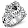 2.52Ct Diamond Engagement Ring Asscher Setting 14k White Gold