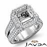 2.52Ct Diamond Engagement Ring Halo Setting 14k White Gold Asscher Semi Mount