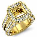 Diamond Engagement Ring Asscher Setting 18k Gold Yellow (2.52Ct. tw.)