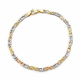 14k Tri Color Gold Men