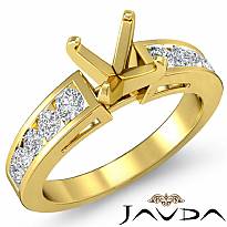 Round Diamond Channel Setting Engagement Semi Mount Ring 14k Gold Yellow (0.75Ct. tw.)