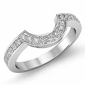0.19 Ct Round Diamond Half wedding Band Matching Set 14k White Gold