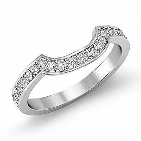 0.31 Ct Round Diamond Half wedding Band Matching Set 14k White Gold