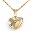 1.3 Gram 14k Two tone Gold Light Heart Pendant