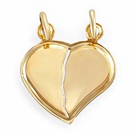 1 Gram 14k Yellow Gold Italian Break Apart Heart Pendant