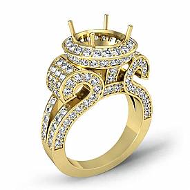 Round Diamond Semi Mount Engagement Ring 18k Gold (2.7Ct. tw.)