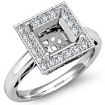 0.36 Ct Round Diamond Engagement Ring Semi Mount 14K White Gold