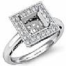 0.36 Ct Round Diamond Engagement Ring Semi Mount 14K White Gold