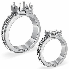 Classic Musical Solitaire Princess Diamond Engagement Ring W Gold
