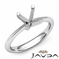3.5g Round Classic Solitaire Engagement Diamond Semi Mount Ring 18k Gold White Setting