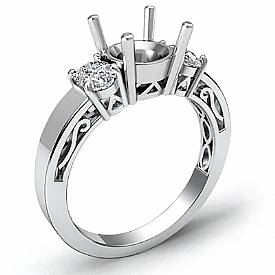 0.45 ct Oval Cut Diamond 3-stone Anniversary Ring 14k W Gold