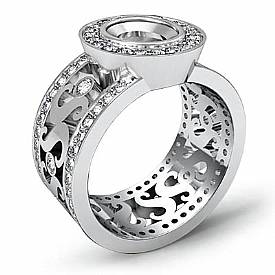 1.3 ct Oval Diamond Anitque Designer Engagement Ring Gold