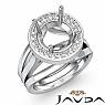 Diamond Engagement Ring Round Semi Mount 14K White Gold Halo Pave Setting 0.40Ct