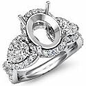 1.40 CT Pear Cut Diamond 3 Stone Anniversary Ring Setting 14k WG