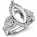 1.40 CT Pear Cut Diamond 3 Stone Anniversary Ring Setting 14k WG