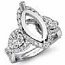 1.40 CT Pear Cut Diamond 3 Stone Anniversary Ring Setting 14k WG