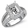 0.60 Ct Emerald Diamond Engagement Ring Setting 14k White Gold