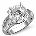 0.60 Ct Cushion Diamond Engagement Ring Setting 14k White Gold