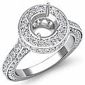 1.60 Ct Diamond Engagement Ring Round Setting 14k White Gold