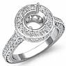 1.60Ct Diamond Engagement Ring Halo Pave Setting 14k White Gold Round Semi Mount
