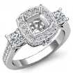 1.10 CT Princess Cushion Diamond 3 Stone Engagement Ring W Gold