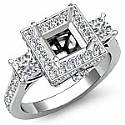 1.10 CT Princess Diamond 3 Stone Engagement Ring W Gold