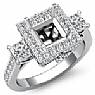1.10 CT Princess Diamond 3 Stone Engagement Ring W Gold