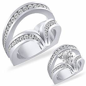 1.25 Ct Round Diamond Fashion Engagement Ring W Gold