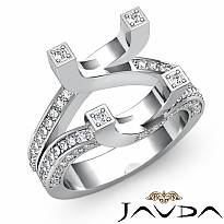 1.5Ct Diamond Women's Engagement Split Shank Ring 14k Wh Gold Semi Mount Setting