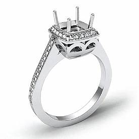 0.50 CT Round Diamond Semi Mount Engagement Ring W Gold