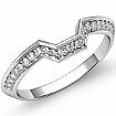 0.45CT Diamond Women's Half Wedding Band 14k White Gold Ring