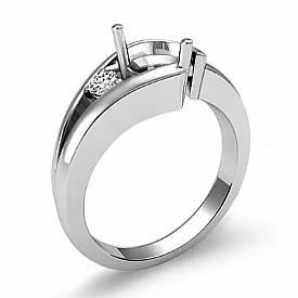 0.05 ct Round Diamond Women Engagement Ring W Gold.