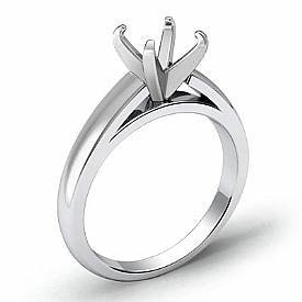 6g Diamond Solitaire Semi Mount Engagement Ring Cathedral Setting 18k W Gold