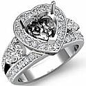 1.5Ct Heart Diamond 3Stone Anniversary Ring 14k Gold Setting