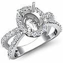 0.75 Ct Unique Diamond Engagement Ring Oval Semi Mount 14k Gold