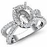 0.75 Ct Unique Diamond Engagement Ring Oval Semi Mount 14k Gold