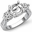 1.20 Ct Diamond Engagement Ring Round Setting 14k White Gold