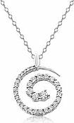 0.95 Ct Round Diamond Circle of Life Pendant 14k White Gold