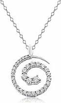 0.95 Ct Round Diamond Circle of Life Pendant 14k White Gold