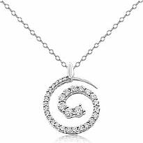 0.95 Ct Round Diamond Circle of Life Pendant 14k White Gold